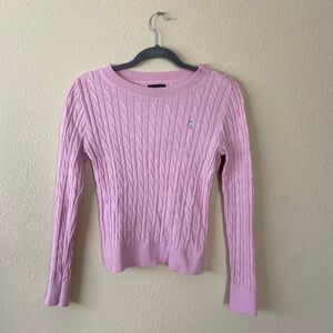 vintage Abercrombie & Fitch baby pink cable knit sweater